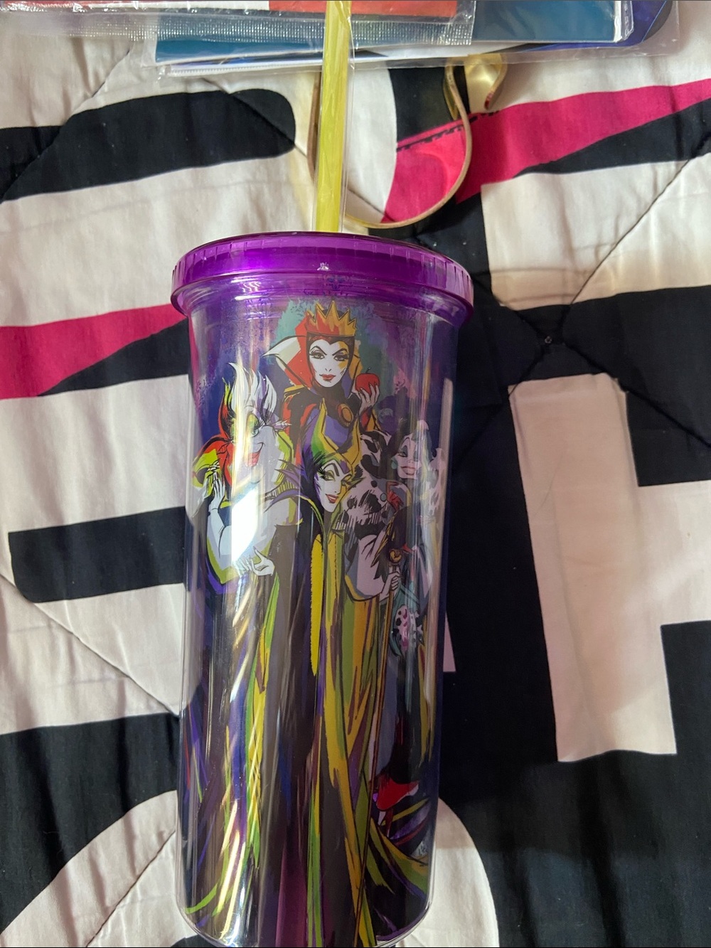 Disney Villains Purple Tumbler with Yellow Straw